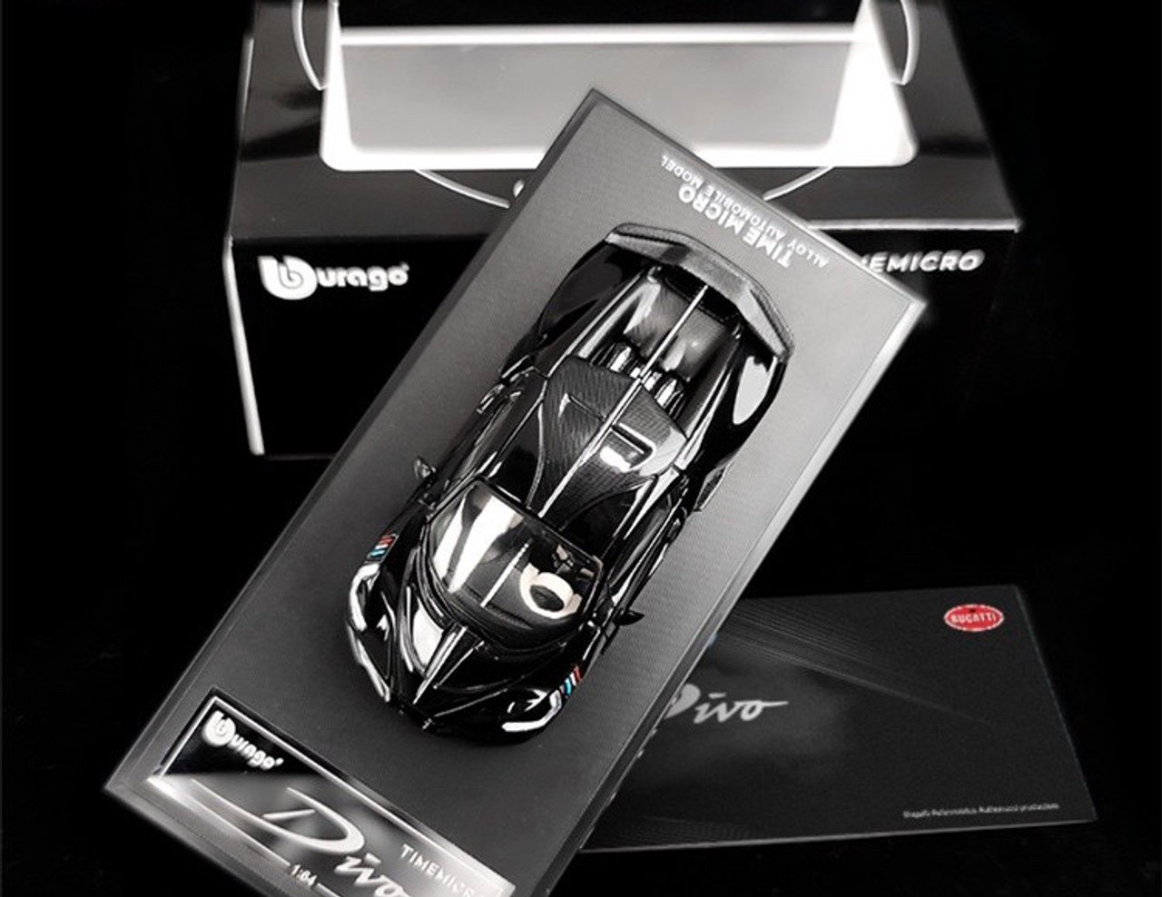 1/64 Time Micro Bugatti Divo (Diamond Black) Diecast Car Model