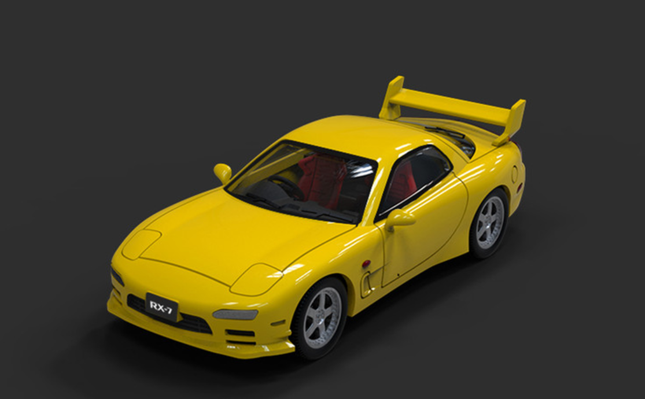 1/64 Time Micro Mazda RX-7 RX7 (Yellow) Car Model