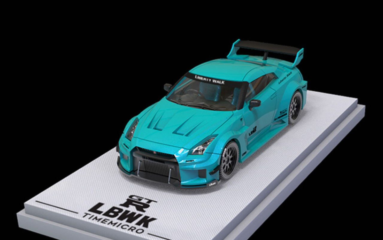 1/64 Time Micro Nissan GT-R GTR R35 LBWK (Tiffany Blue) Standard Edition Car Model