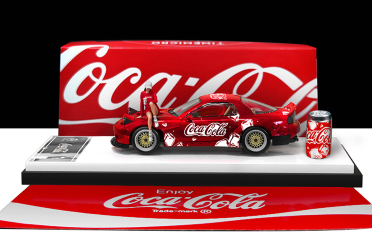 1/64 Time Micro Mazda RX-7 RX7 Coca-Cola Theme Deluxe Edition Car Model