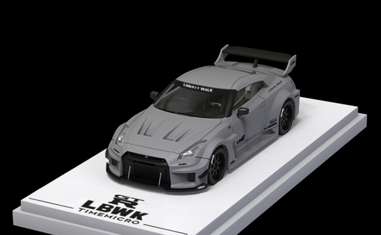 1/64 Time Micro Nissan Skyline GT-R GTR R35 3.0 LBWK (Grey) Car Model