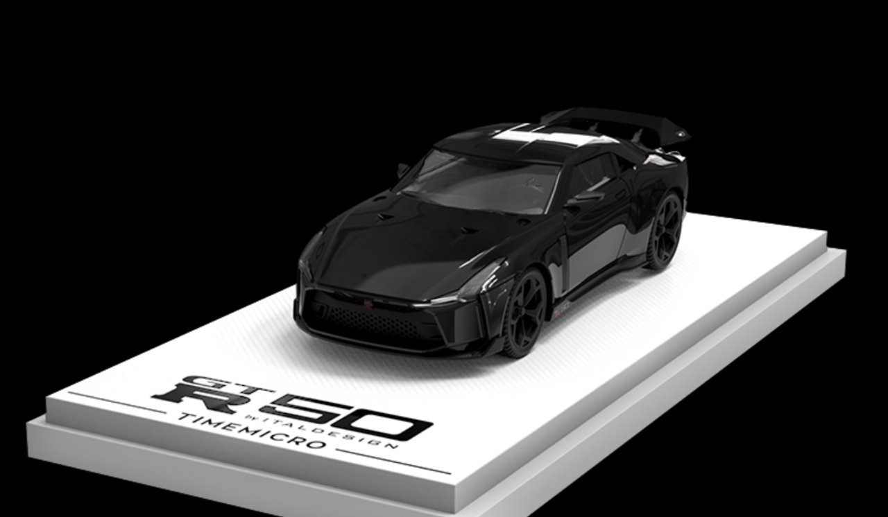 1/64 Time Micro Nissan Skyline GT-R GTR50 GT-R50 by Italdesign (Gloss Black) Diecast Car Model