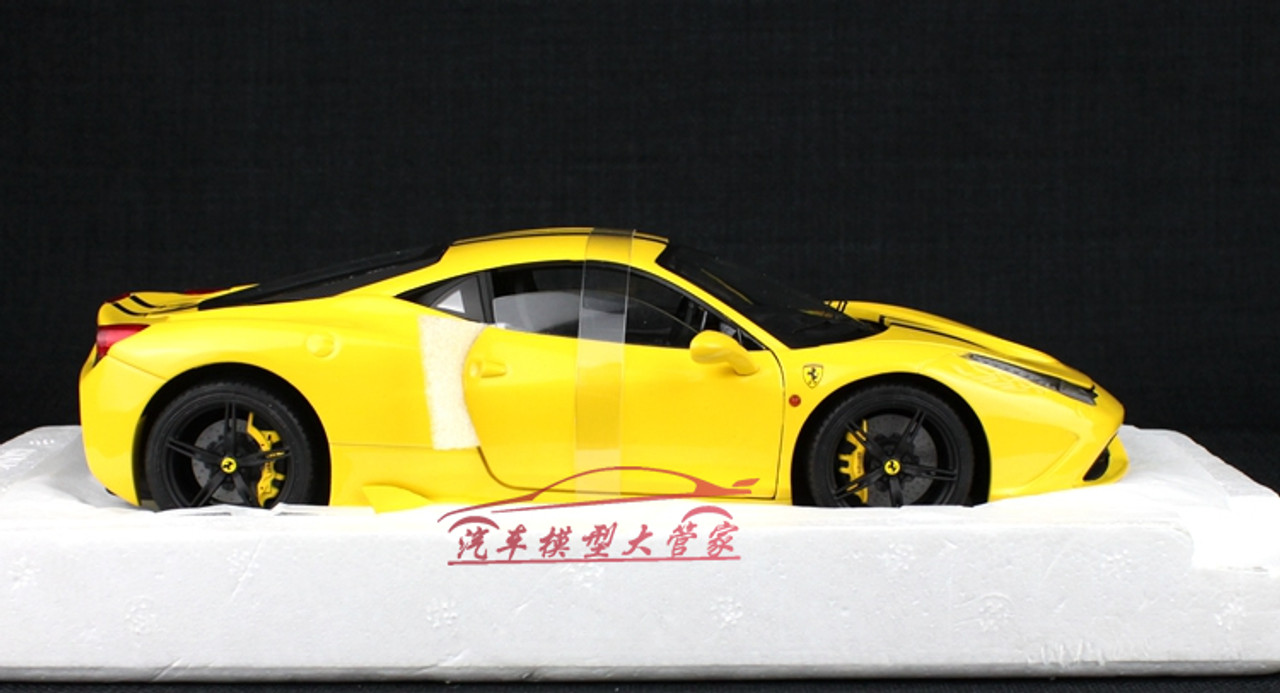 1/18 Hot Wheels Hotwheels Elite Ferrari 458 Speciale (Yellow) Diecast Model