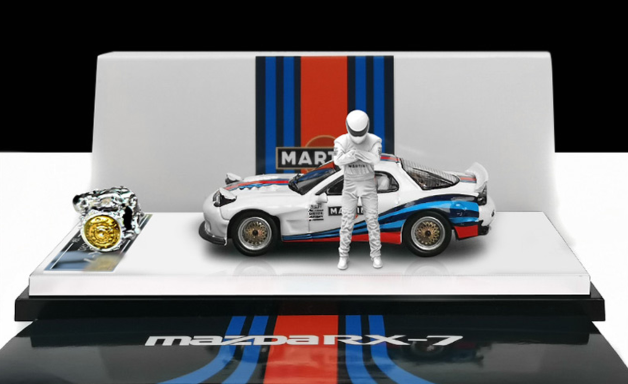 1/64 Time Micro Mazda RX-7 RX7 Martini Theme (White) Deluxe Edition Car Model