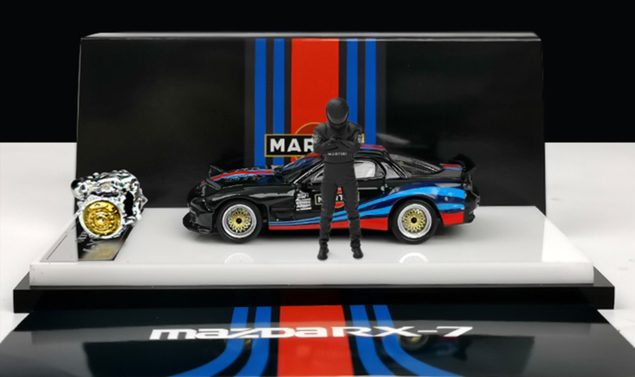 1/64 Time Micro Mazda RX-7 RX7 Martini Theme (Black) Deluxe Edition Car Model