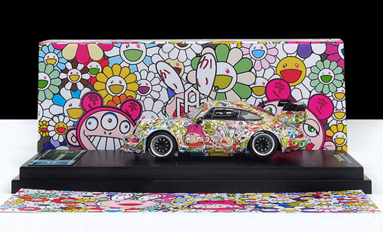 1/64 Time Model Porsche 911 964 RWB Kaikai Kiki Takashi Murakami Sunflower Theme Car Model