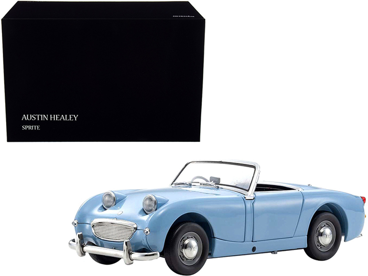 Austin Healey Sprite Convertible (Right Hand Drive) Speedwell Blue with Blue Interior 1/18 Diecast Model Car by Kyosho