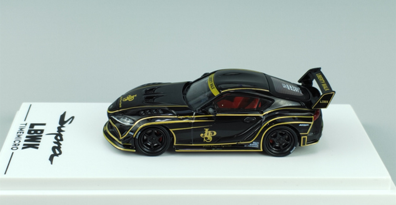 1/64 Time Micro Toyota Supra Liberty Walk LBWK (Black with Gold Accent) Car Model