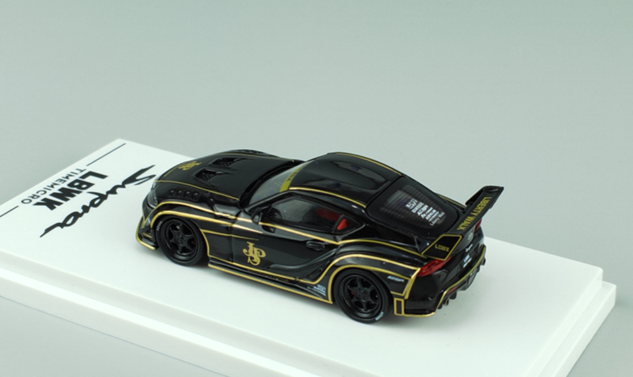 1/64 Time Micro Toyota Supra Liberty Walk LBWK (Black with Gold Accent) Car Model