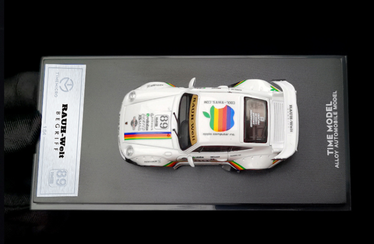 1/64 Time Micro Porsche 911 993 RWB White Apple Edition Car Model