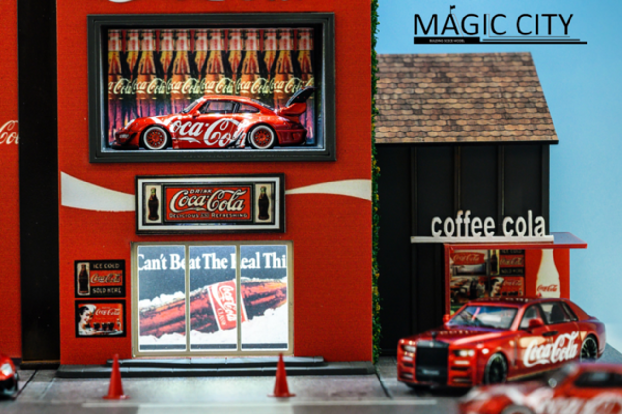 1/64 Magic City Japanese Street View Coca-Cola Showroom Diorama (Car Models NOT Included)