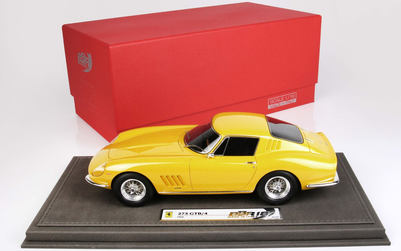 1/18 BBR 1966 Ferrari 275 GTB / 4 GTB4 (Yellow) Resin Car Model Limited