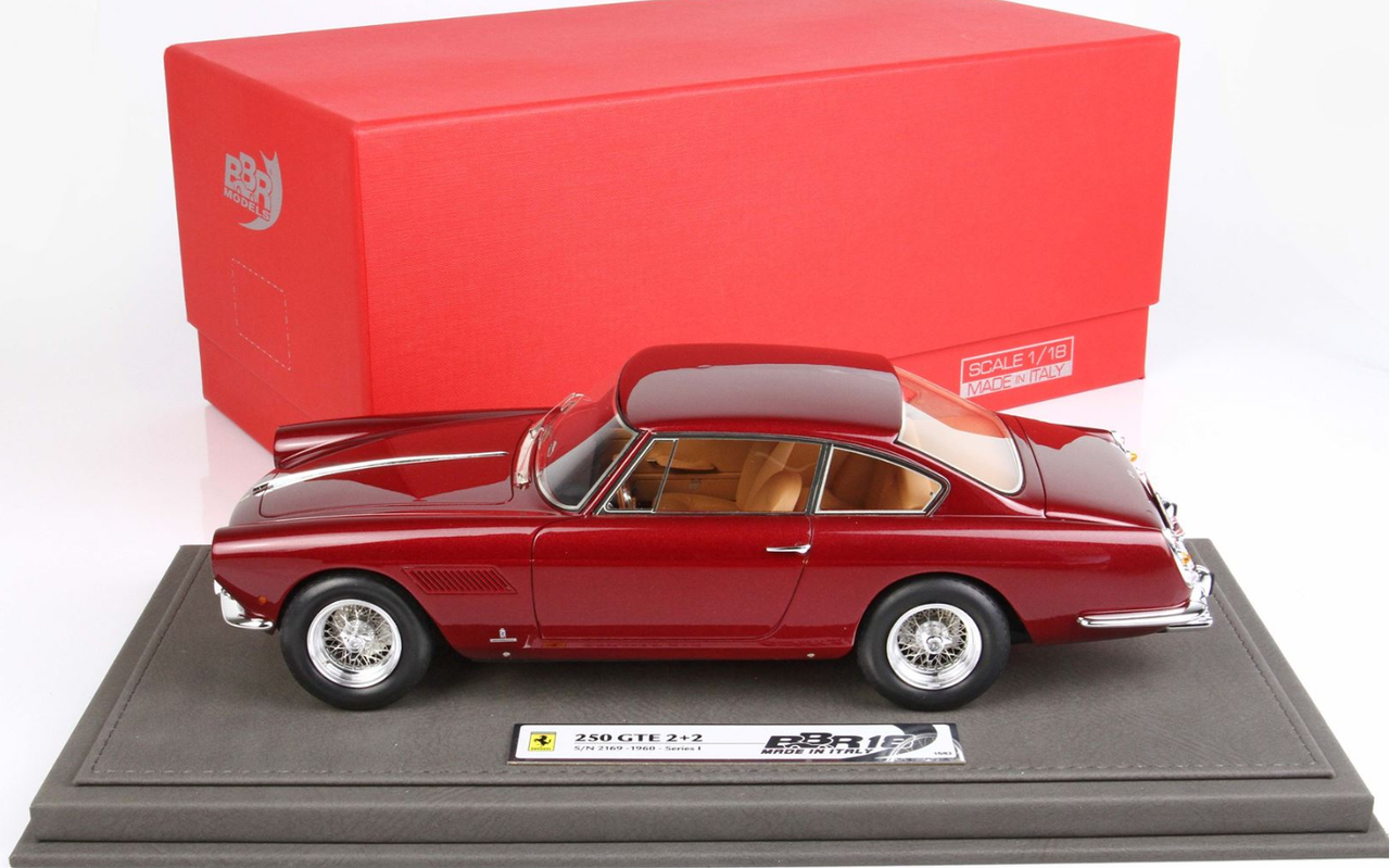 1/18 BBR Ferrari GT 2+2 I Series 1960 - Chassis S / N 2169 (Ruby Red Metallic) Resin Car Model Limited