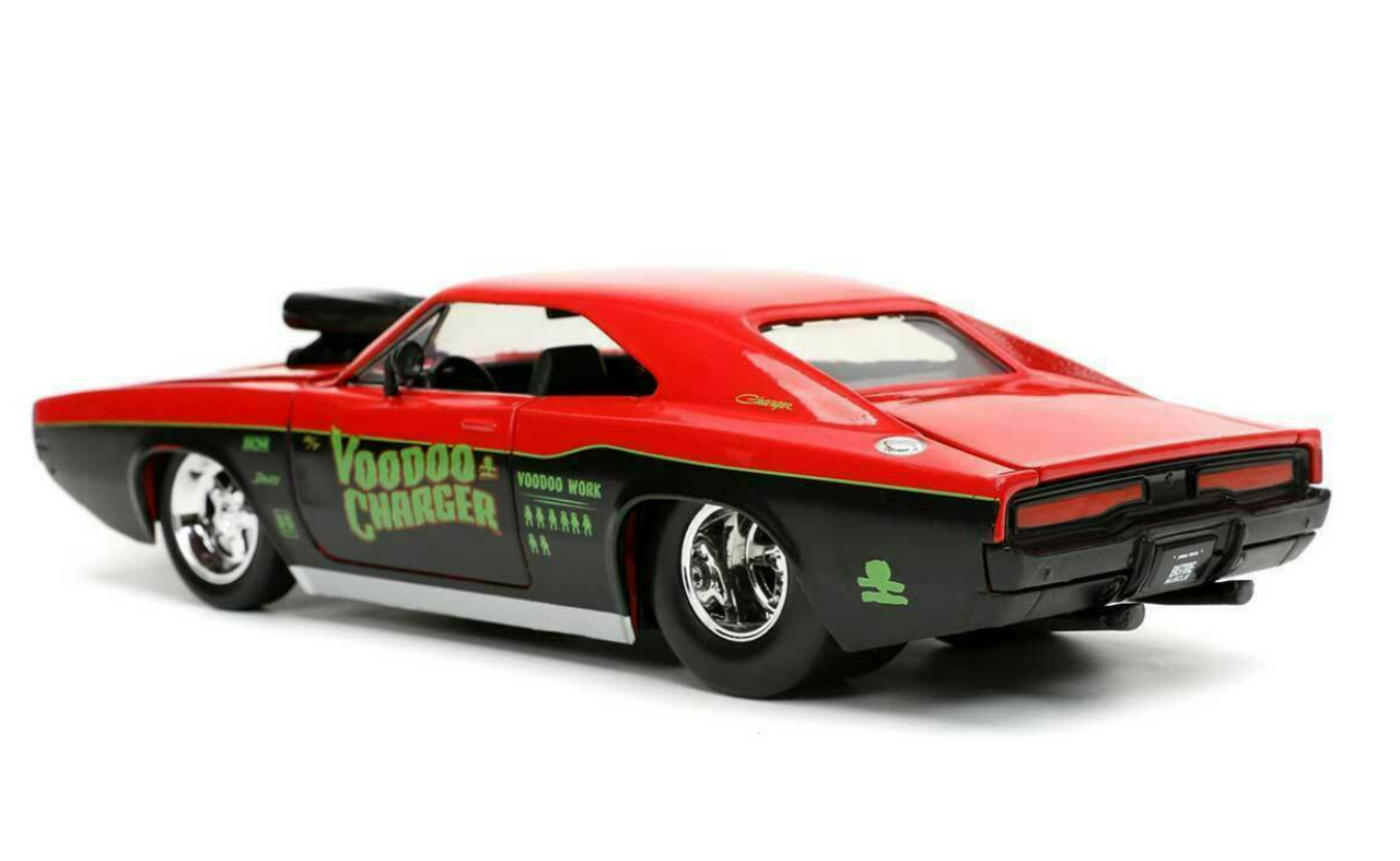 1/24 Jada 1970 Dodge Charger Gasser "Woodoo Charger" Red Diecast Car Model