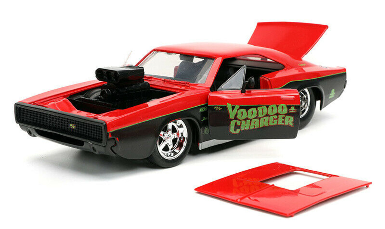 1/24 Jada 1970 Dodge Charger Gasser "Woodoo Charger" Red Diecast Car Model