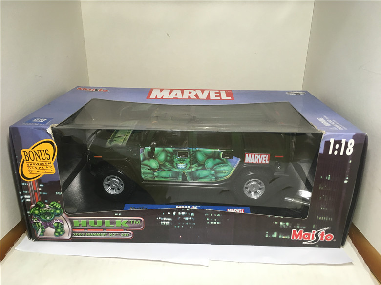 1/18 Maisto Hummer H2 Marvel Hulk Edition Diecast Model