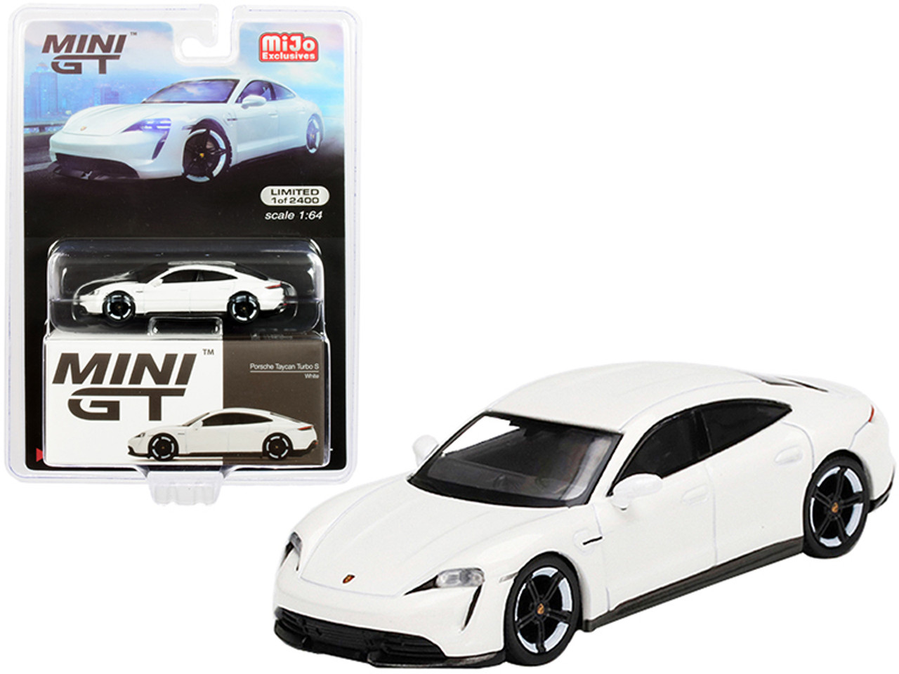 1/64 Mini GT Porsche Taycan Turbo S White Limited Edition Diecast Car Model