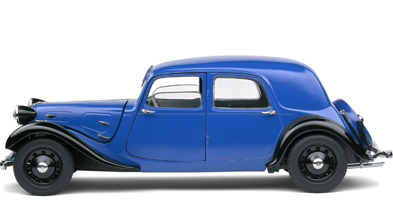 1/18 Solido 1937 Citroen Traction 7 Bio-Ton (Bleu Fonce Noir Blue) Diecast Car Model