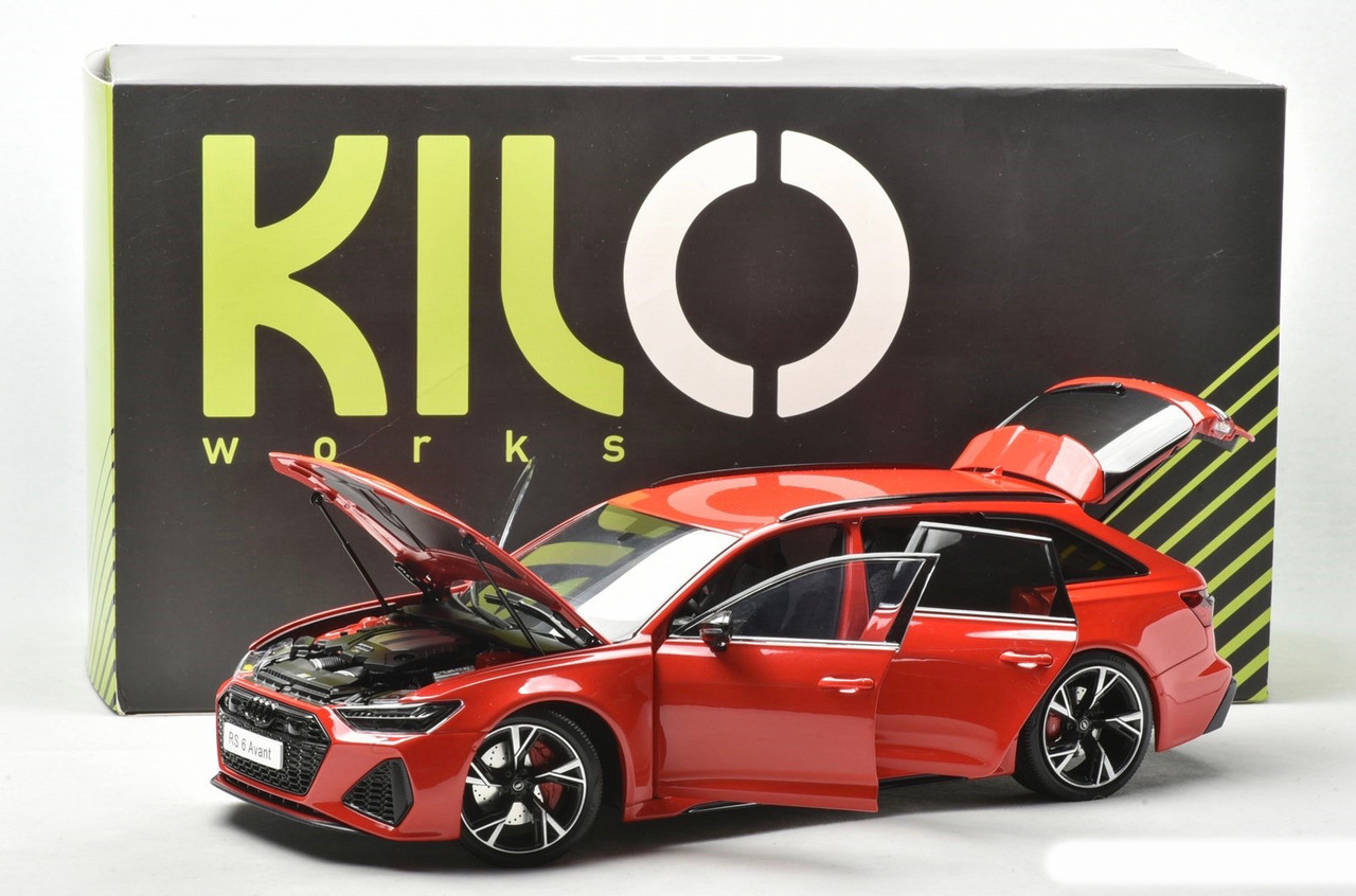 1/18 Kilo Works Audi RS6 C8 (Red) Full Open Diecast Car Model