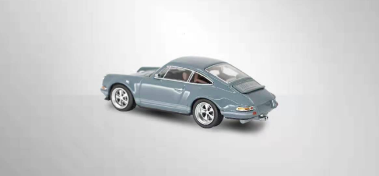  1/64 POPRACE Singer Porsche 911 (964) Grey Diecast Car Model