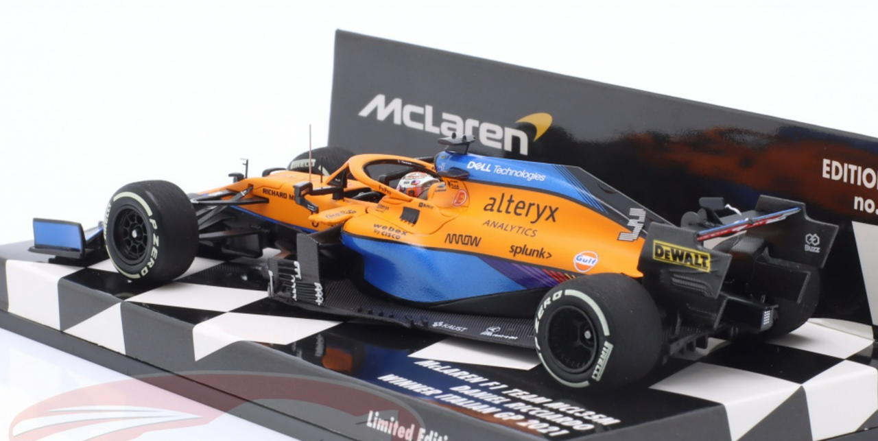 1/43 Minichamps 2021 Formula 1 Daniel Ricciardo McLaren MCL35M #3 Winner Italian GP Car Model