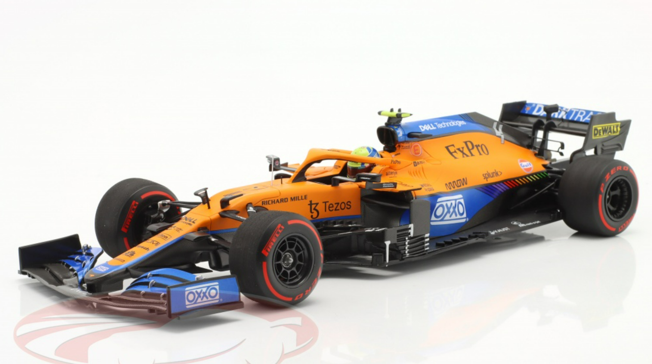 1/18 Minichamps 2021 Formula 1 Lando Norris McLaren MCL35M #4 2nd Place ...