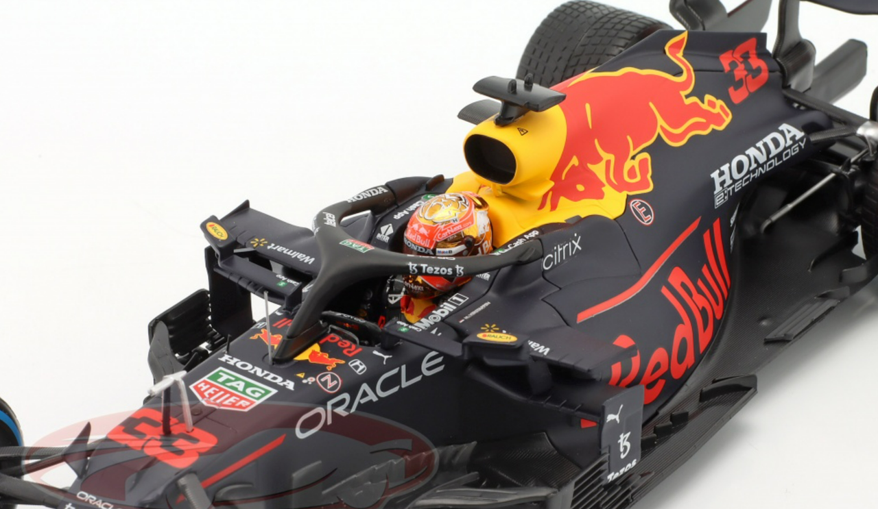 1/18 Minichamps 2021 Formula 1 Max Verstappen Red Bull Racing RB16B #33 Winner Belgian GP Spa Car Model