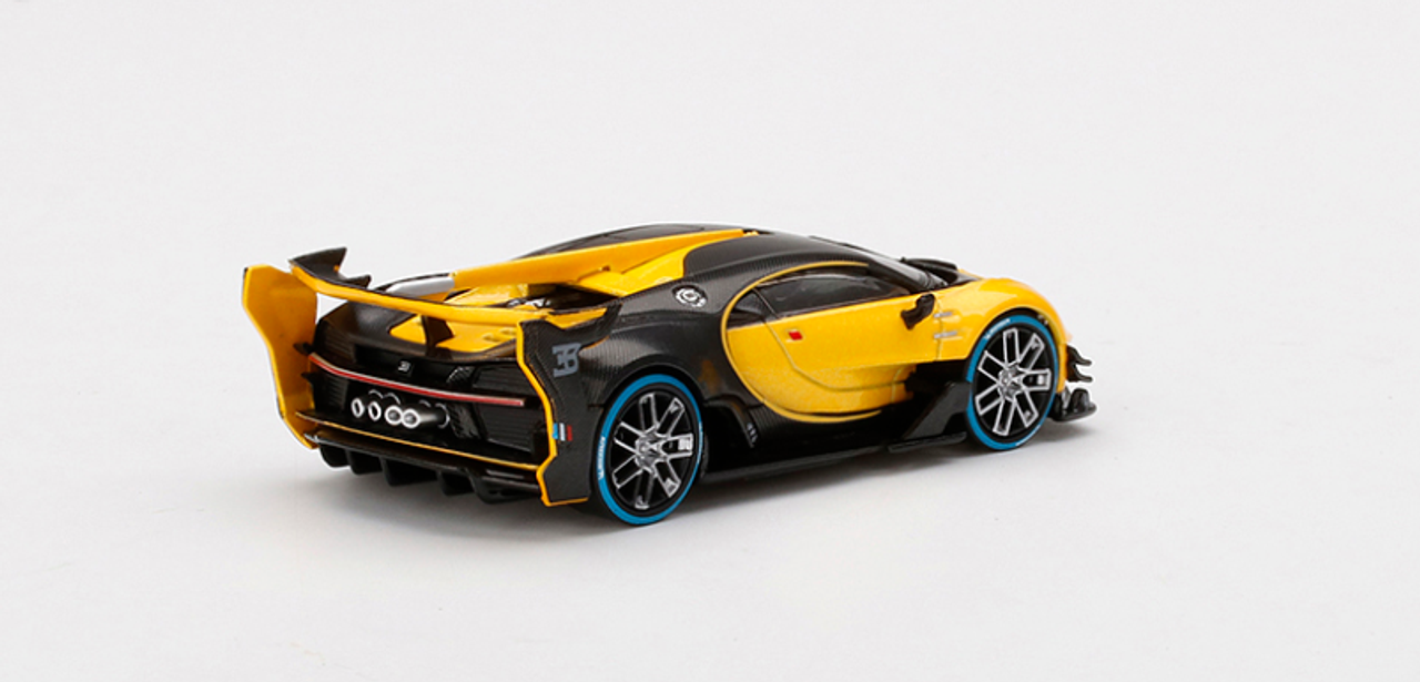 Bugatti Vision Gran Turismo Yellow and Carbon Black 1/64 Diecast Model Car by True Scale Miniatures