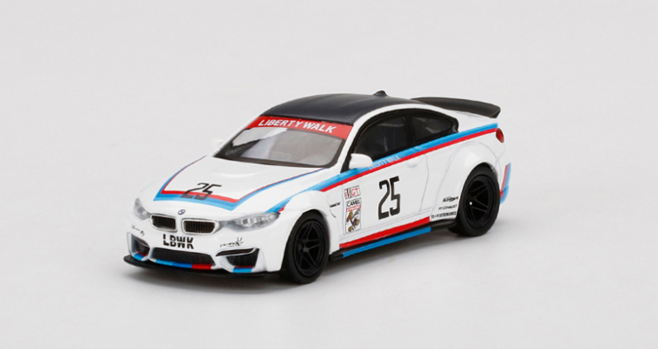 BMW M4 LB Works #25 White IMSA Car Limited Edition to 3000 pieces Worldwide 1/64 Diecast Model Car by True Scale Miniatures