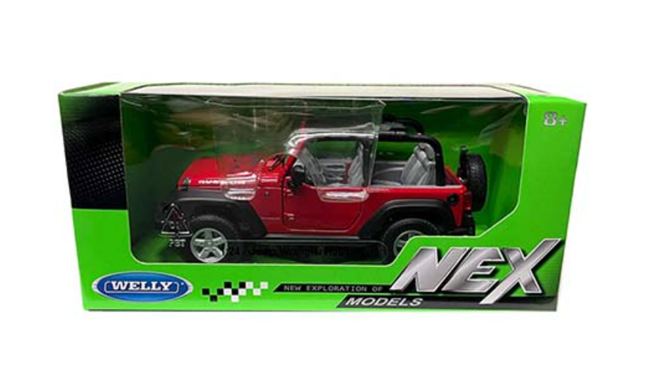 1/24 Welly 2007 Jeep Wrangler Rubicon Convertible (Red) Diecast Car Model