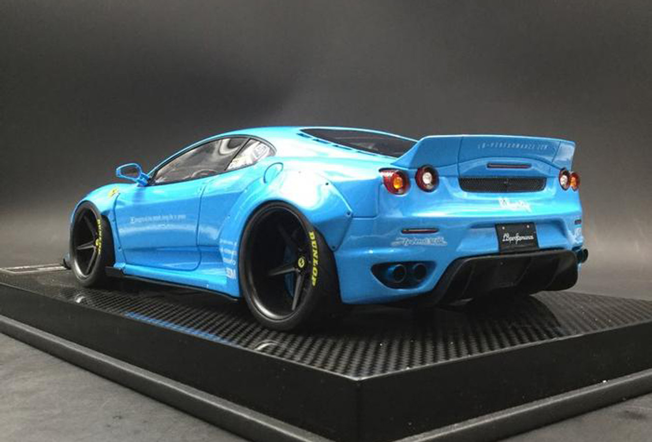 1/18 JUC Ferrari F430 LB Works (Baby Blue) Resin Car Model with Kato San Figure Limited 12 Pieces