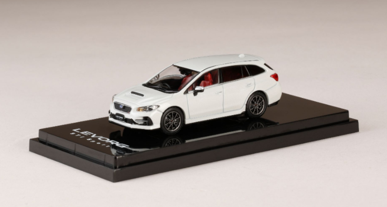  1/64 Hobby Japan SUBARU LEVORG STI Sport EyeSight Black Selection (VM / Type F）Genuine Optional Parts Equipped White Pearl Diecast Car Model