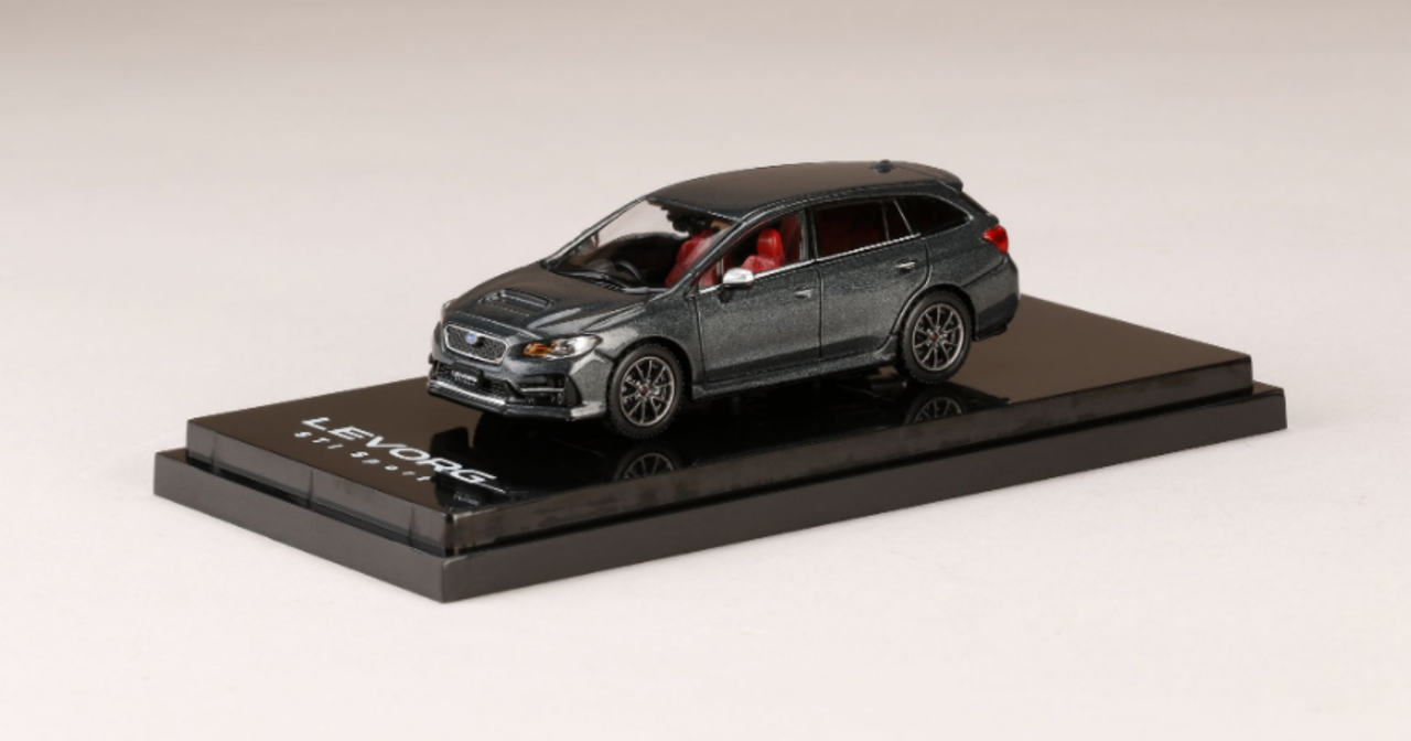  1/64 Hobby Japan SUBARU LEVORG STI Sport EyeSight Black Selection (VM / Type F）Genuine Optional Parts Equipped Magnetite MetallicDiecast Car Model 