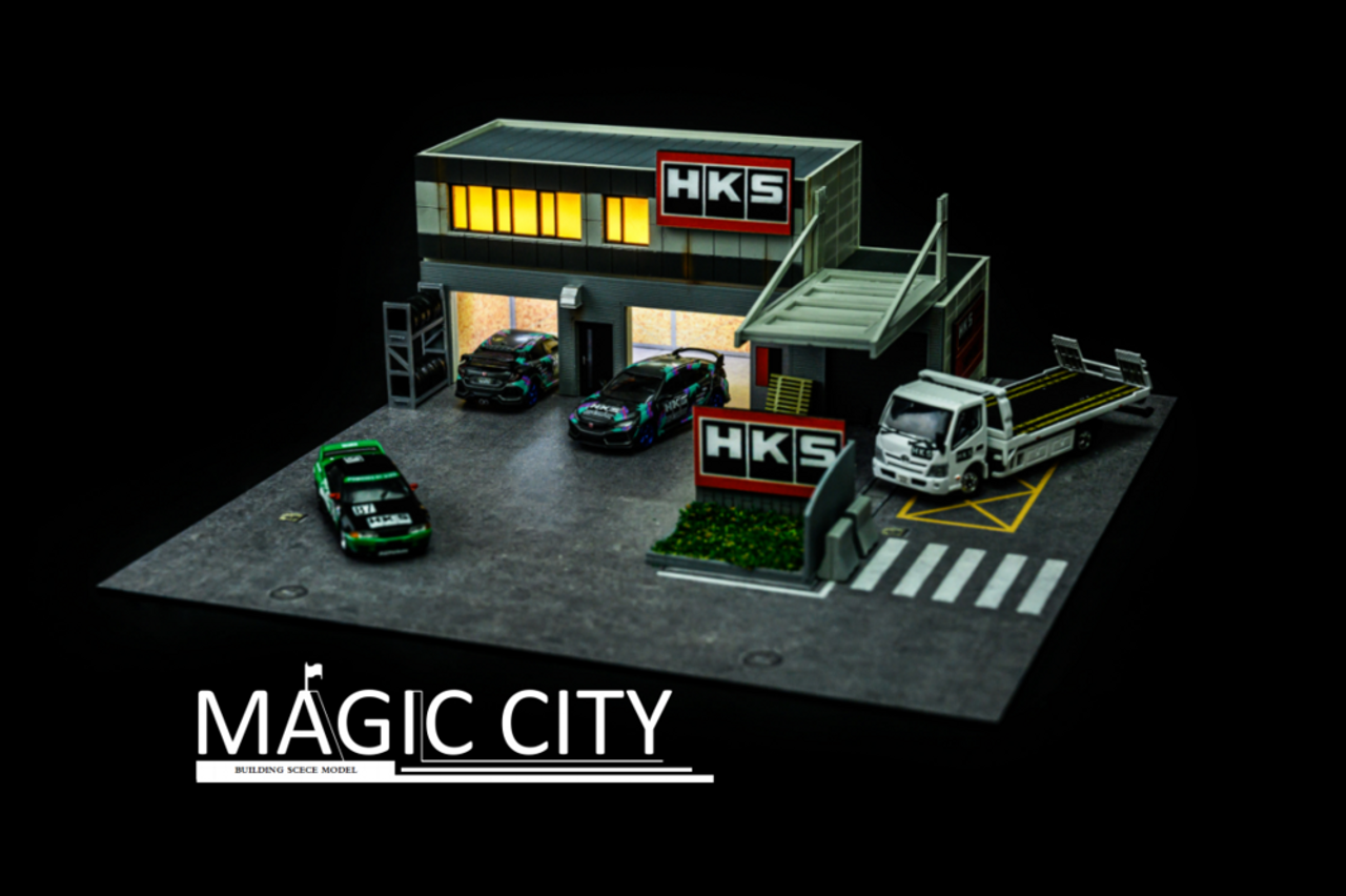 1/64 Magic City Japan Sapporo HKS factory Version B Diorama (car models NOT included)