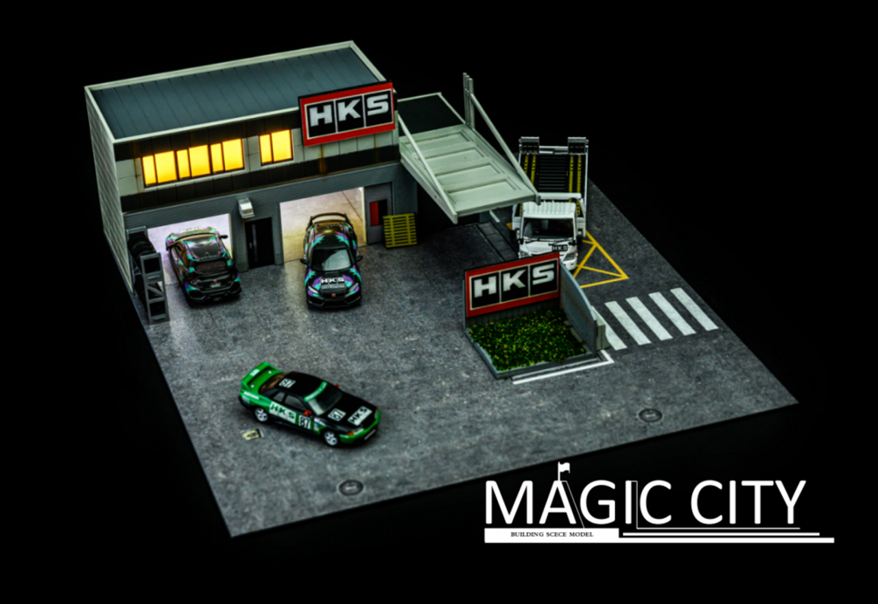 1/64 Magic City Japan Sapporo HKS factory Version B Diorama (car models NOT included)