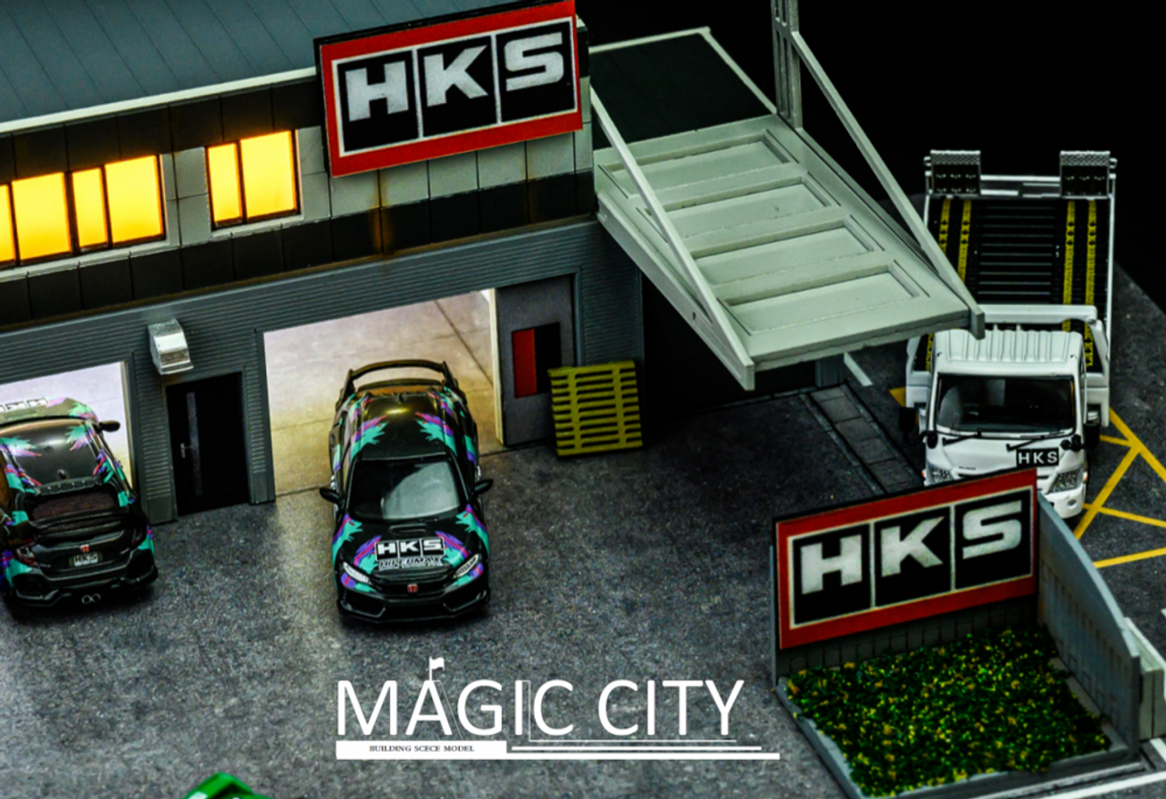1/64 Magic City Japan Sapporo HKS factory Version B Diorama (car models NOT included)