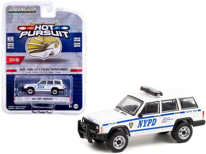 1997 Jeep Cherokee White with Blue Stripes NYPD 