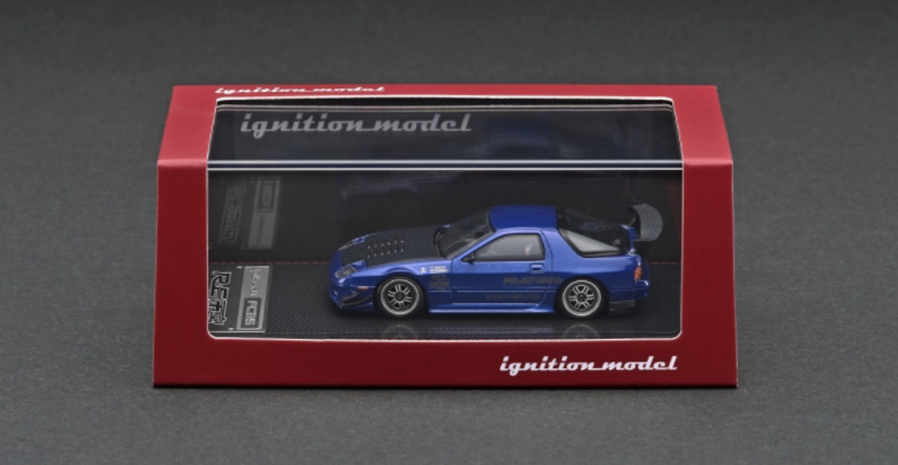 1/64 Ignition Model Mazda RX-7 (FC3S) RE Amemiya Blue Metallic Diecast Car Model