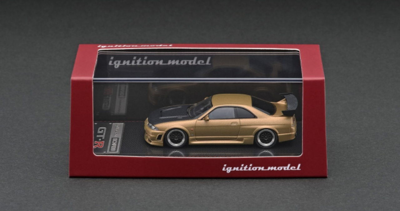 1/64 Ignition Model Nissan R33 GT-R Matte Gold Diecast Car Model