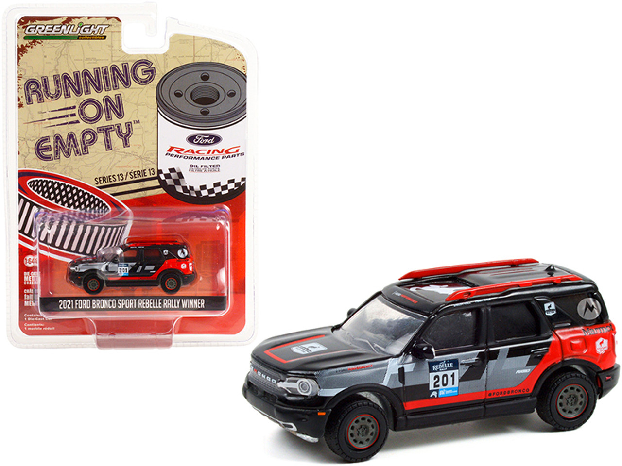 2021 Ford Bronco Sport #201 Winner Rebelle Rally "Running on Empty" Series 13 1/64 Diecast Model Car by Greenlight