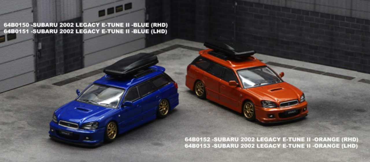 1/64 BM Creations Subaru 2002 Legacy e-tune II Orange LHD Diecast Car Model