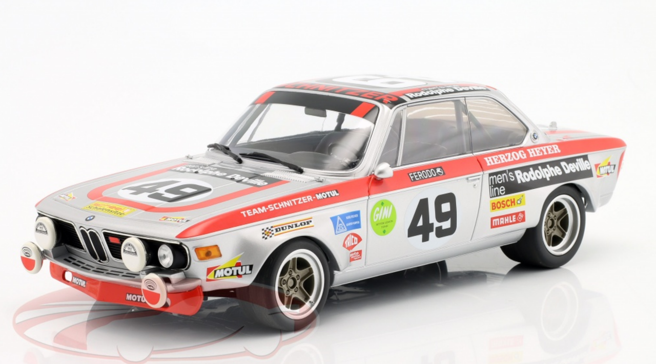 1/18 Minichamps 1972 BMW 2800 CS #49 24h LeMans Team Schnitzer-Motul René Herzog, Hans Heyer Car Model