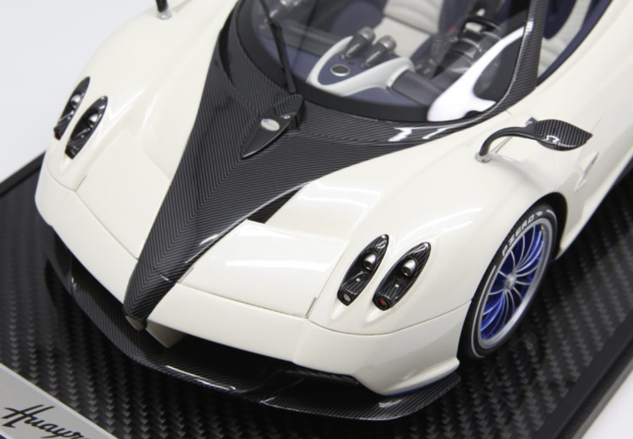 1/12 BBR Pagani Huayra Roadster (White w/ Blue Rims) Limited 20 Resin Car Model