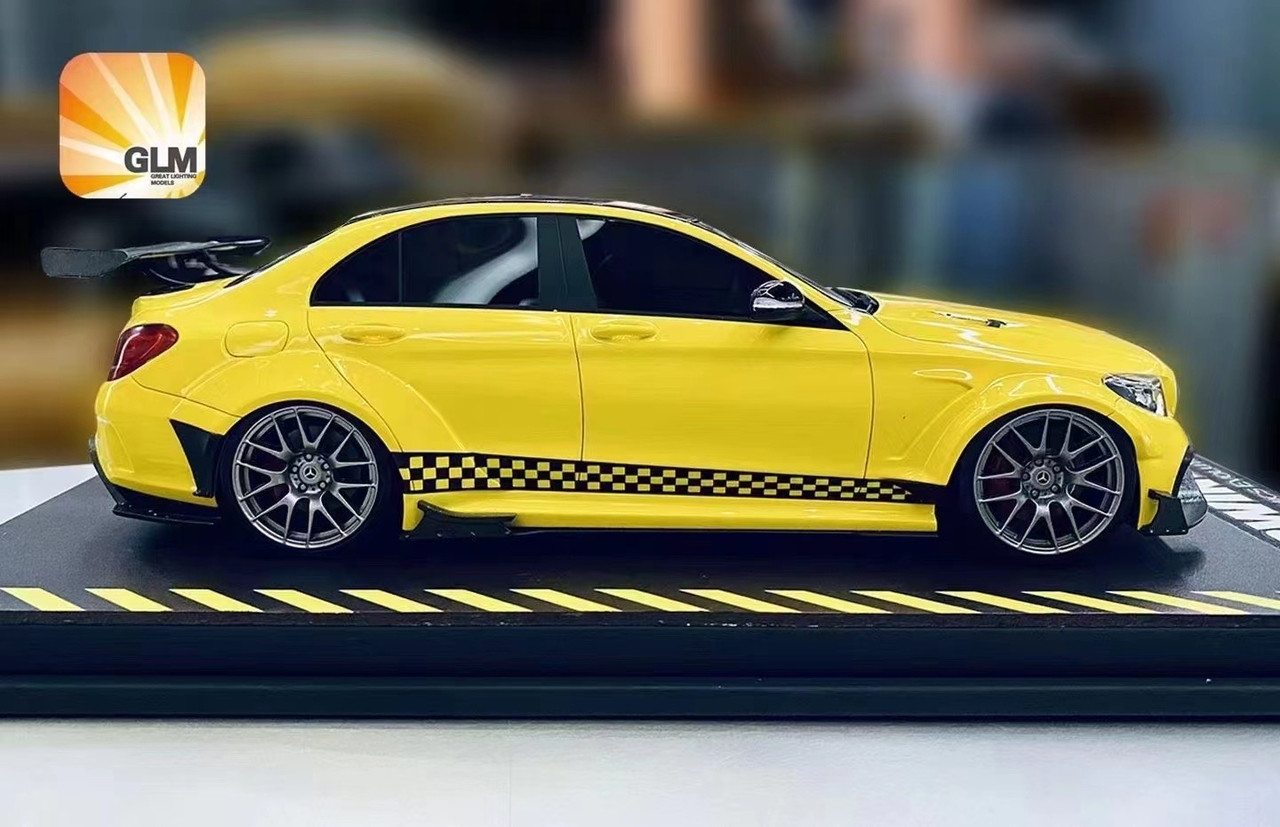 1/18 GLM Mercedes-Benz Mercedes C63 C63s AMG W205 DarwinPRO Widebody  (Yellow) Resin Car Model Limited 199 Pieces