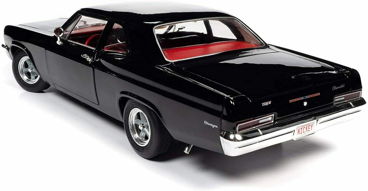 1/18 Auto World 1966 Chevrolet Chevy Biscayne 2-Door Coupe Nickey (Black) - American Muscle 30th Anniversary Diecast Car Model