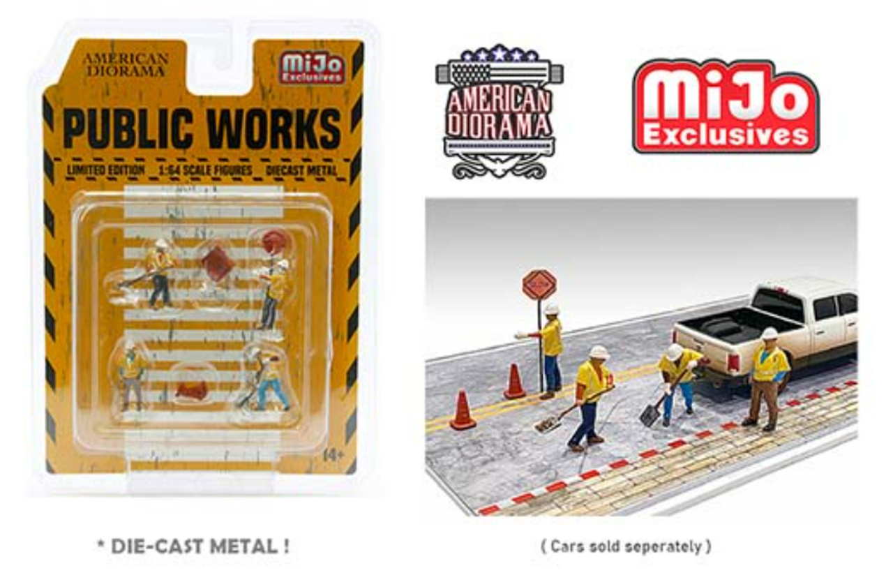 1/64 American Diorama Construction Public Workers Figure Set