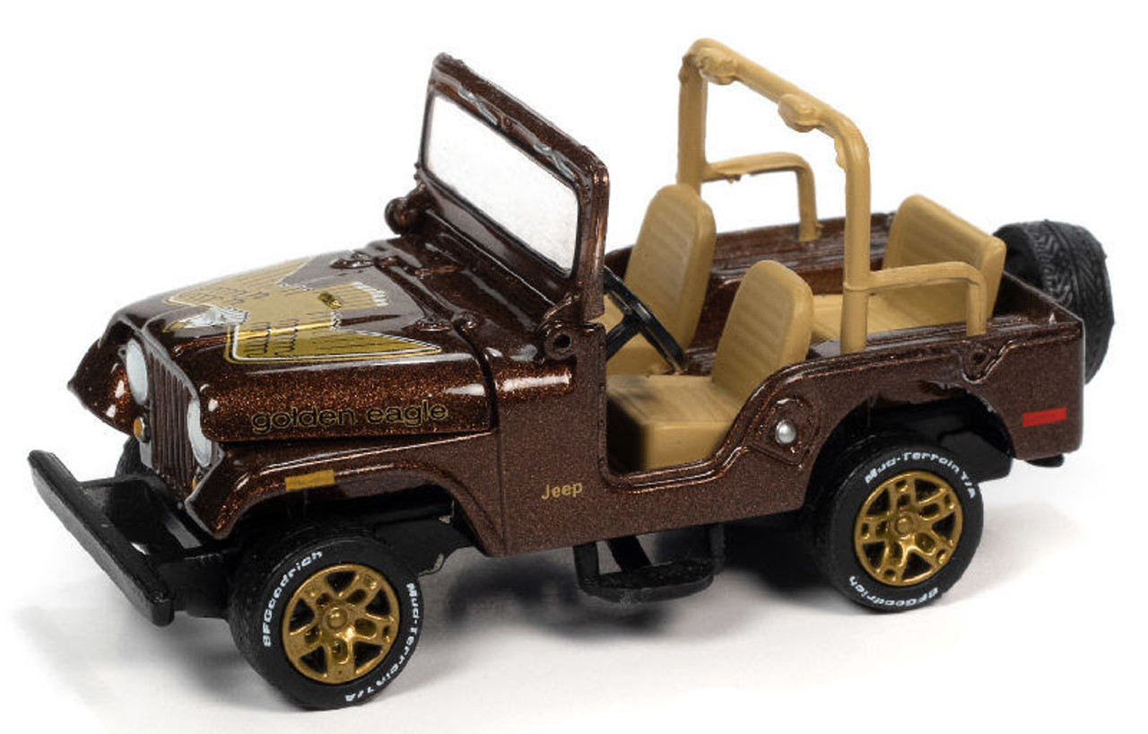 1/64 Auto World Jeep CJ-5 - Dark Brown Poly (Golden Eagle Graphics) Car Model