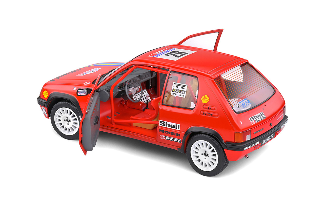 1/18 Solido 1990 Peugeot 205 Rallye #26 Rallye Tour de Corse Henri Devin, Françoise Devin-Viste Diecast Car Model