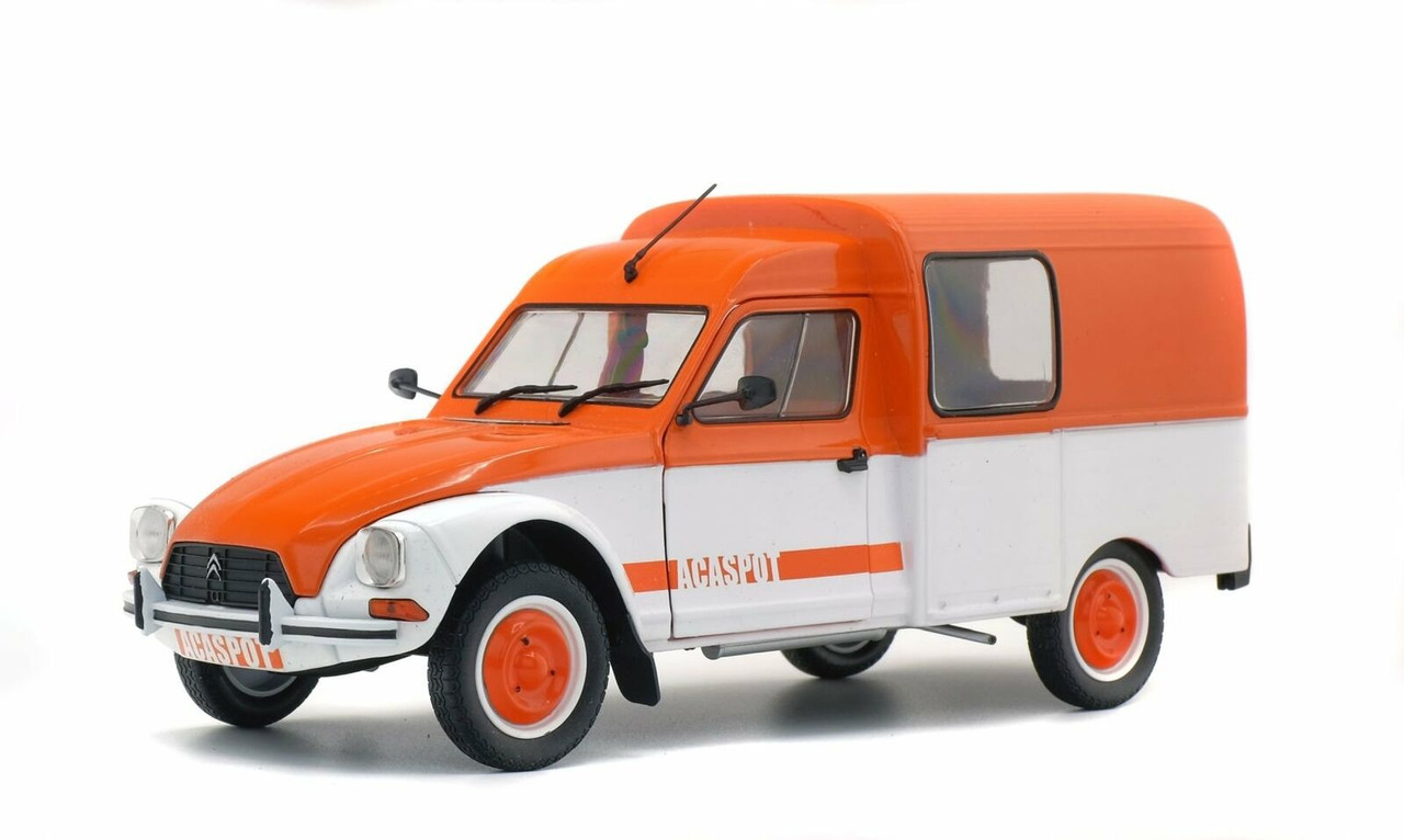  1/18 Solido 1984 Citroen Acadiane Acaspot (White & Orange) Diecast Car Model