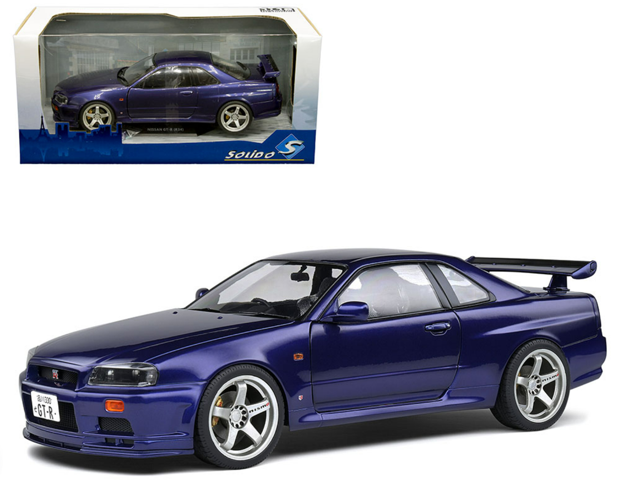 No534 ミニカー1/18 NISSAN SKYLINE GT-R R34 1/18 Solido 1999 Nissan Skyline GT-R (R34) RHD (Right Hand